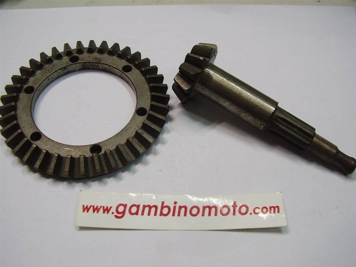 COPPIA CONICA LAMBRO PIGNONE DENTI 12 DENTI CORONA 37