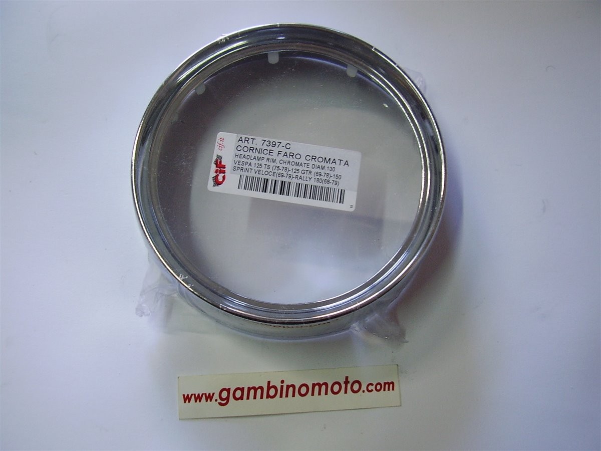 GHIERA FARO FANALE ANTERIORE CROMATA VESPA 180 200 RALLY