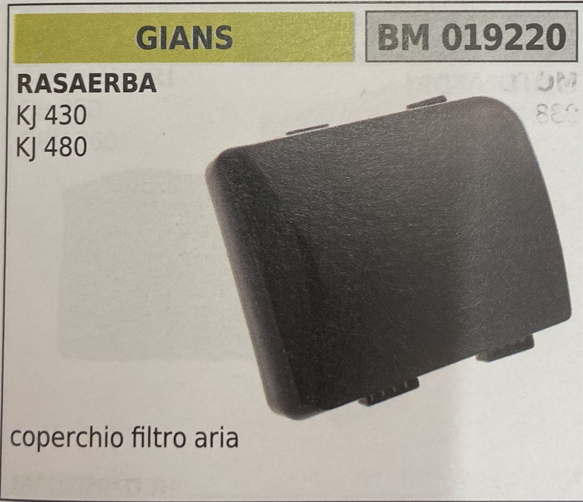 BRUMAR FILTRO GIANS  RASAERBA KJ 430 KJ 480  coperchio filtro aria R.O.-