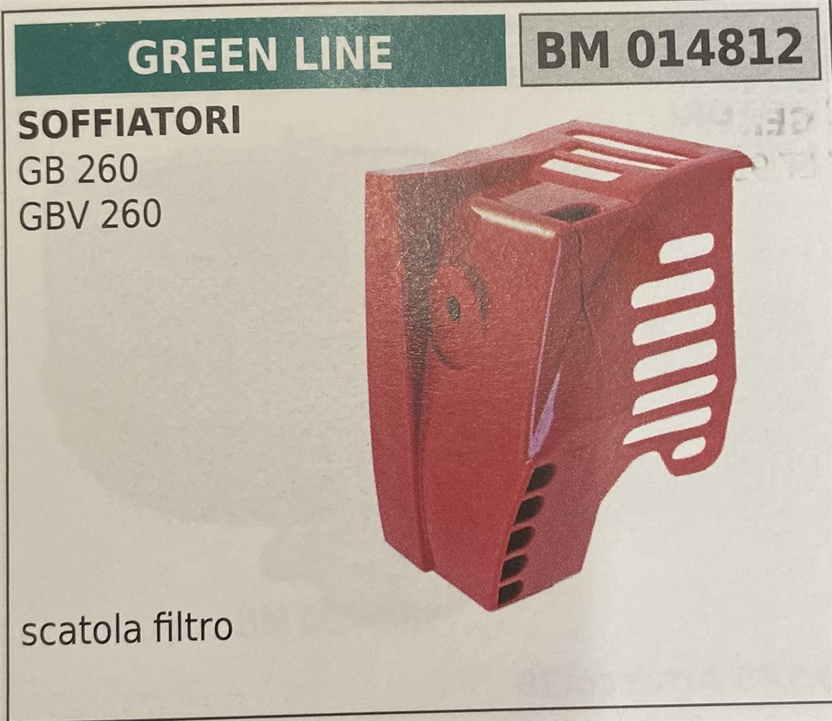 BRUMAR FILTRO GREEN LINE  SOFFIATORI GB 260 GBV 260  scatola filtro R.O.-