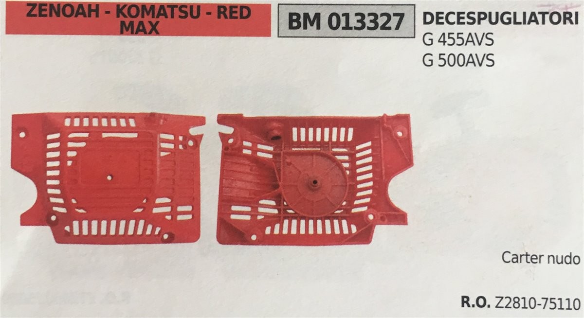 AVVIAMENTO COMPLETO BRUMAR ZENOAH - KOMATSU - RED - MAX DECESPUGLIATORI G 455AVS G 500AVS    carter nudo