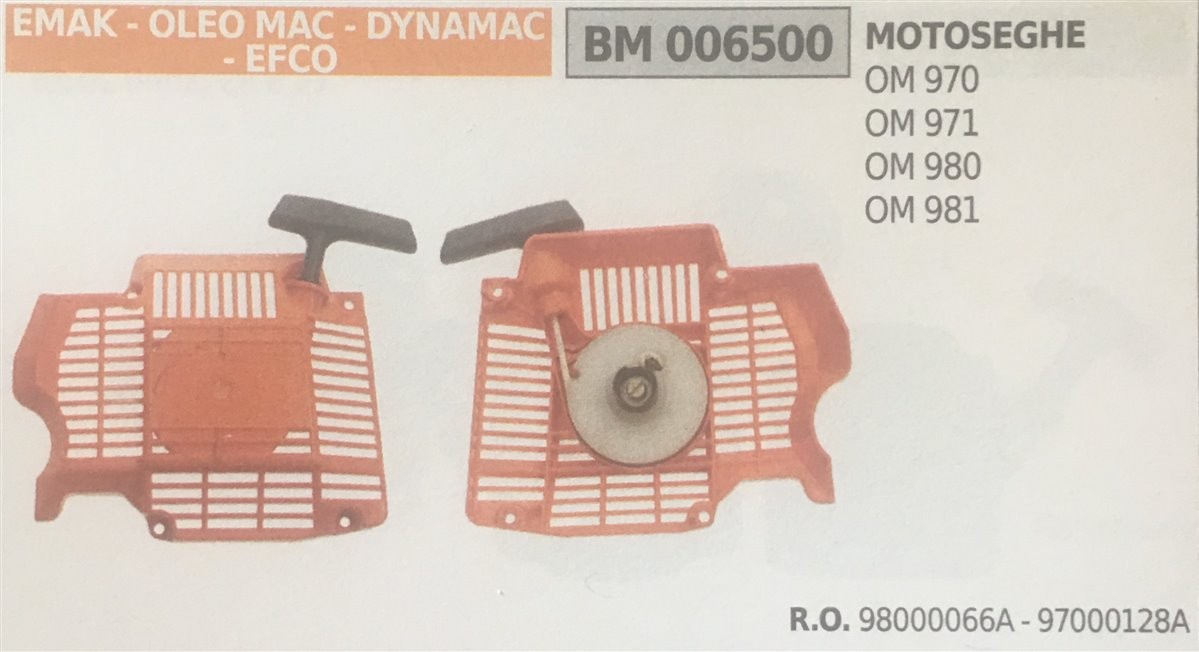 AVVIAMENTO COMPLETO BRUMAR EMAK - OLEO MAC - DYNAMAC - EFCO MOTOSEGHE OM 970 OM 971 OM 980 OM 981
