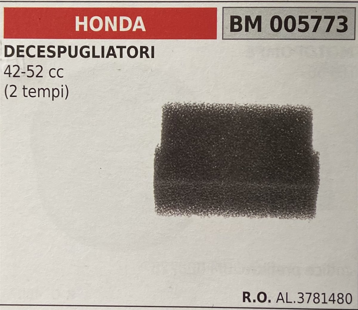 BRUMAR FILTRO HONDA  DECESPUGLIATORI 42-52 cc (2 tempi)  R.O. AL.3781480