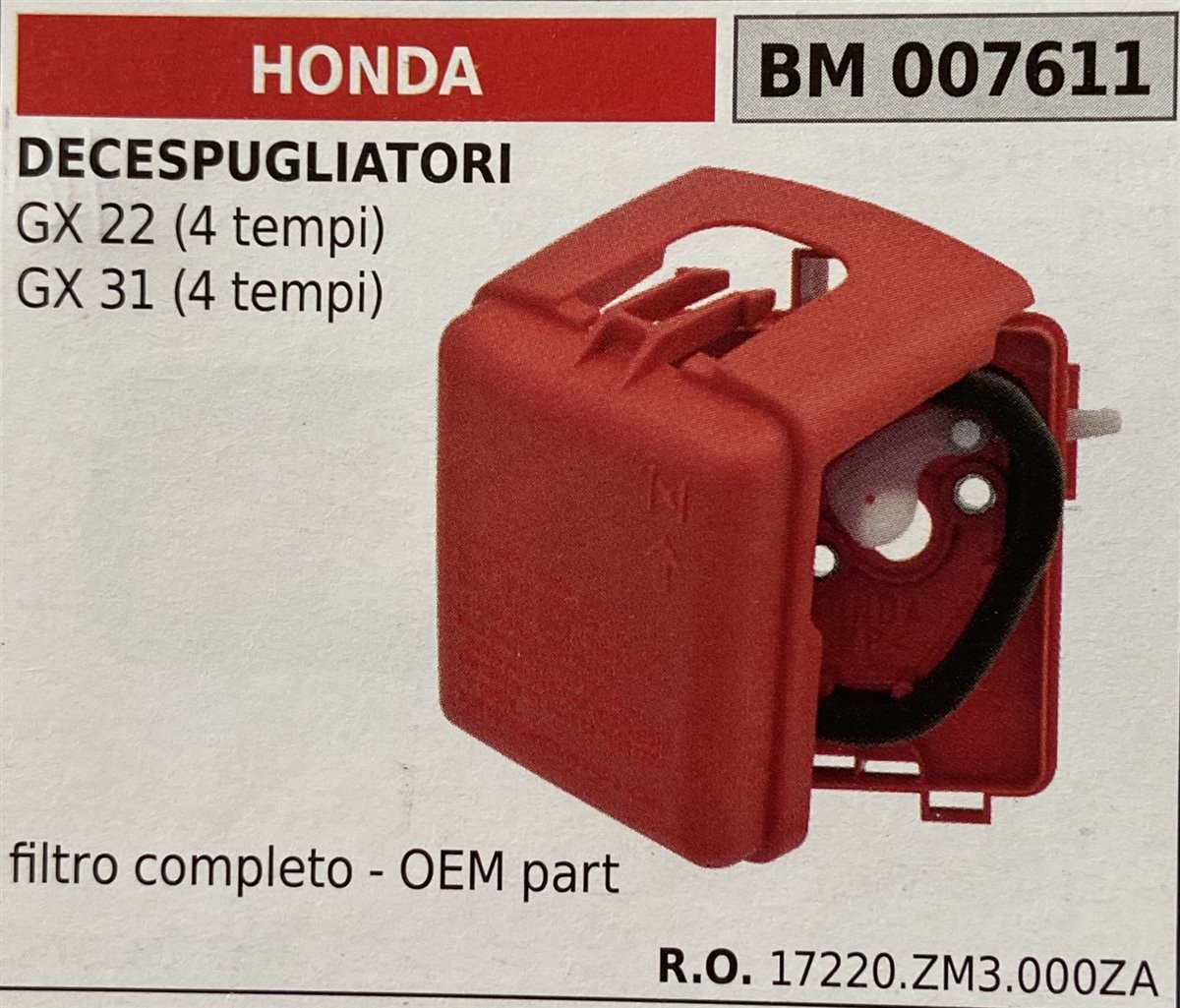 BRUMAR FILTRO HONDA  DECESPUGLIATORI GX 22 (4 tempi) GX 31 (4 tempi)  filtro completo - OEM part R.O. 17220.ZM3.000ZA