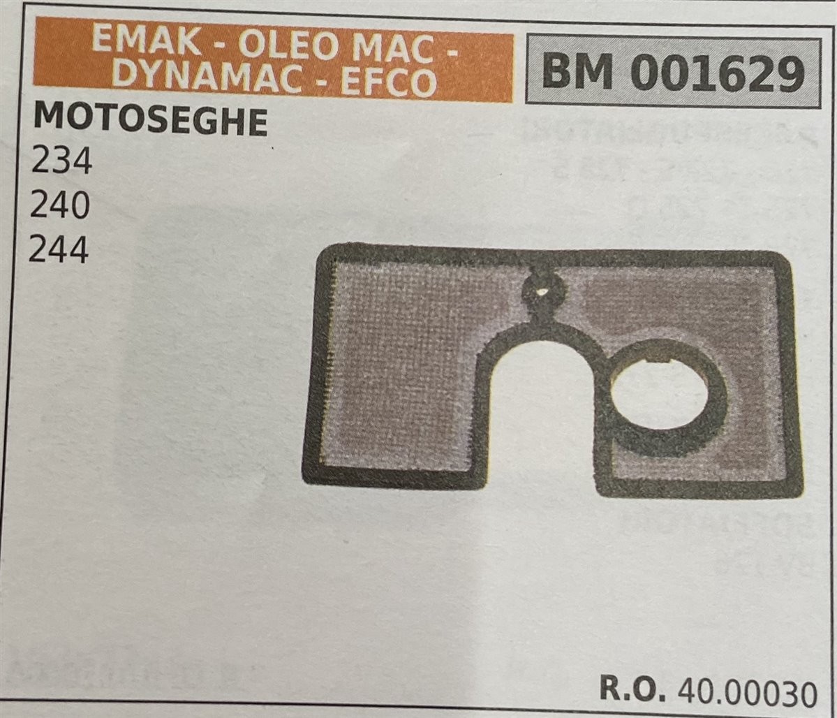 BRUMAR FILTRO EMAK - OLEO MAC - DYNAMAC - EFCO  MOTOSEGHE 234 240 244  R.O. 40.00030