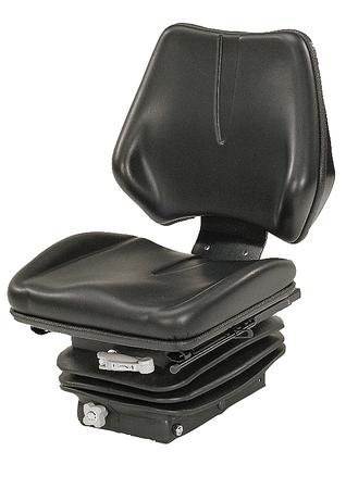 Sedile serie Small in sky nero con molleggio meccanico stretto per trattori e macchine agricole