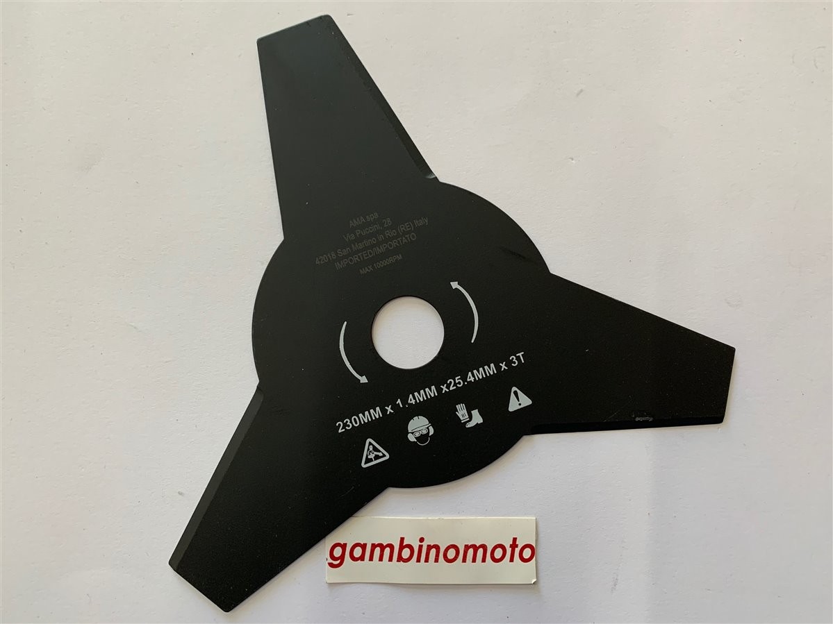 DISCO DECESPUGLIATORE A 3 DENTI IN ACCIAIO 230 X 25,4 X 1,4 MM