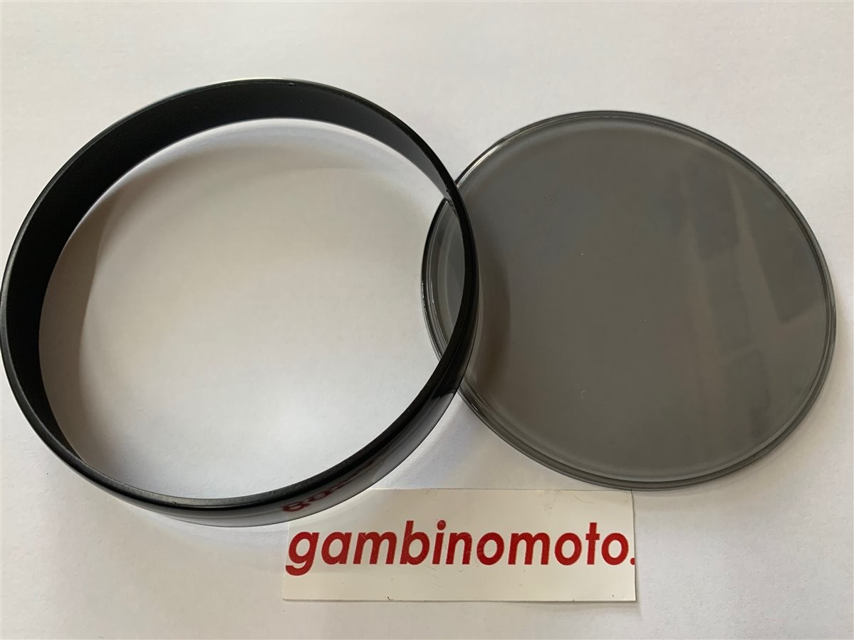 KIT VETRO FUME + GHIERA NERA CONTACHILOMETRI VESPA 50 125 PK XL N V RUSH