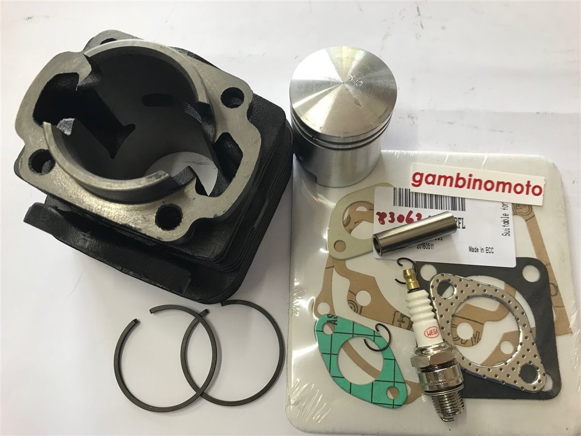 CILINDRO COMPLETO MOTORE MINZEL 100 D.50 KIT GUARNIZIONI MOTORE + CANDELA INCLUSA