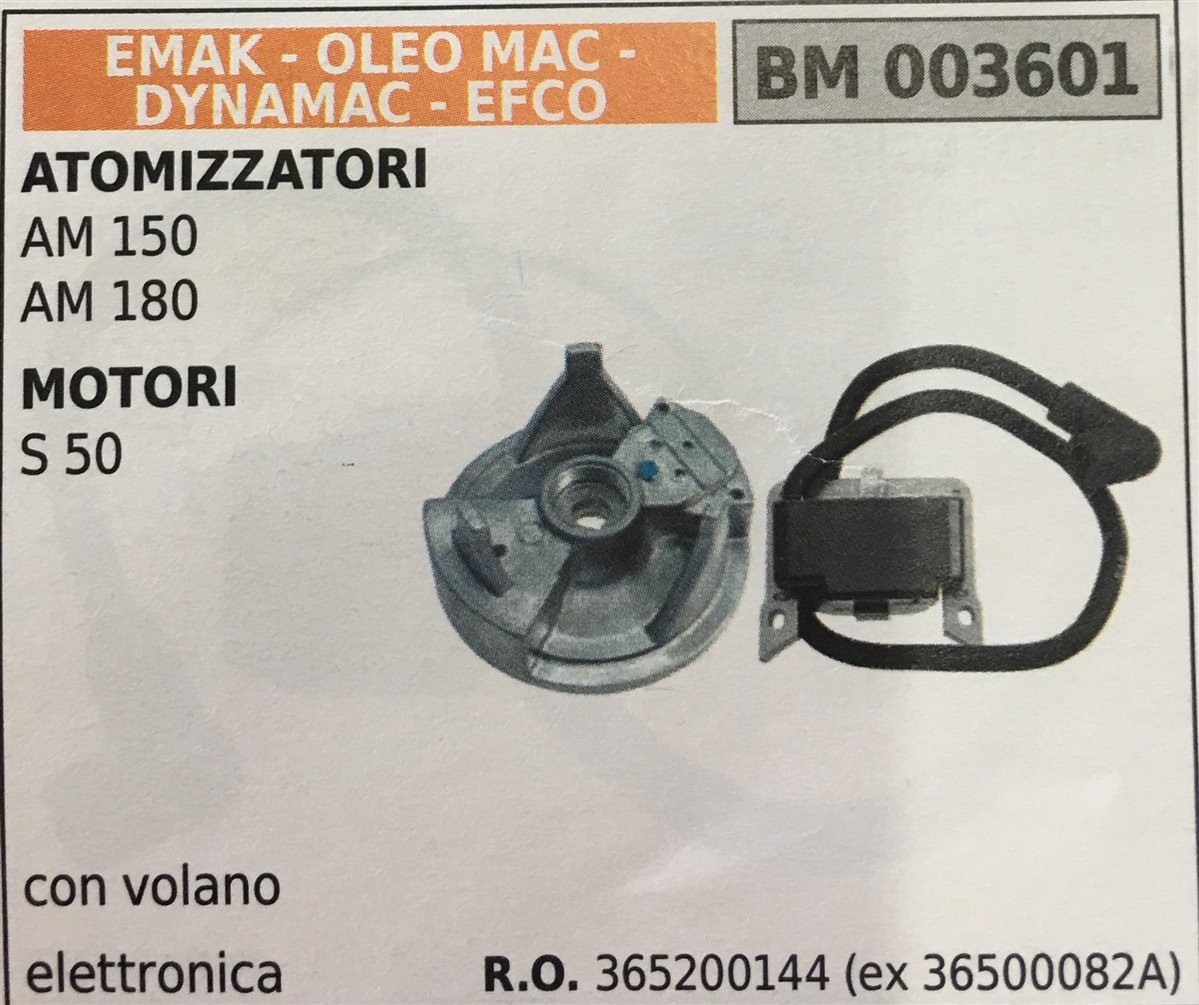 BOBINA BRUMAR ELETTRONICA EMAK - OLEO MAC - DYNAMAC - EFCO ATOMIZZATORI AM 150 AM 180 MOTORI S 50