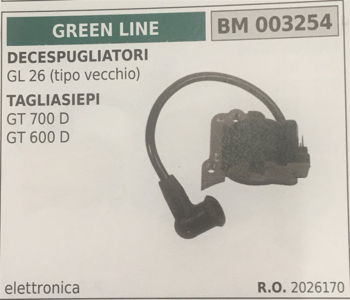 BOBINA BRUMAR ELETTRONICA GREEN LINE DECESPUGLIATORI GL 26 (TIPO VECCHIO) TAGLIASIEPI GT 700 D  GT 600 D