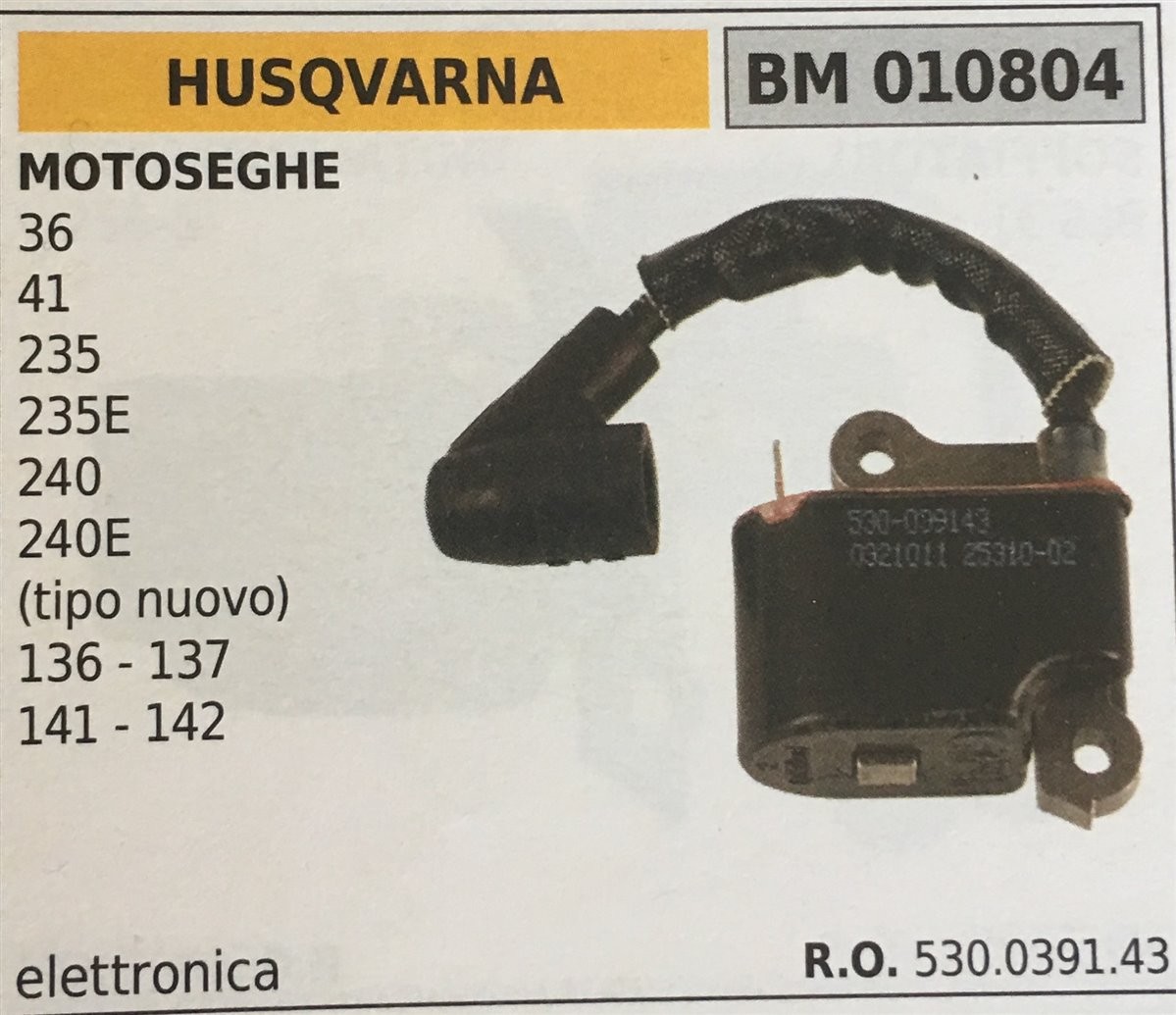 BOBINA BRUMAR ELETTRONICA HUSQVARNA MOTOSEGHE 3641 235 235E 240 240E (tipo nuovo) 136 - 167 141 - 142