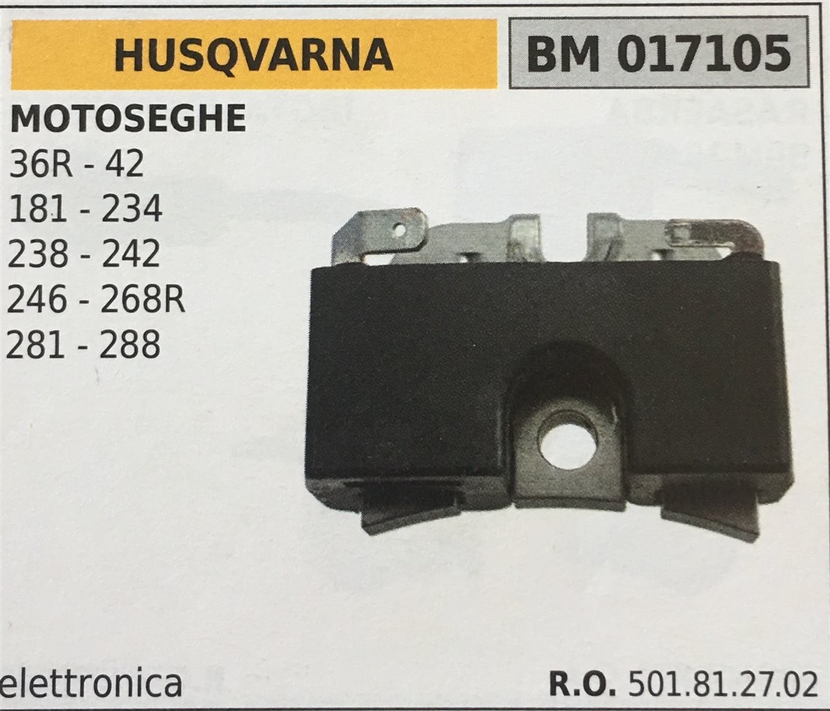 BOBINA BRUMAR ELETTRONICA HUSQVARNA MOTOSEGHE 36R - 42 181 - 234 238 - 242 246 - 268R 281 - 288