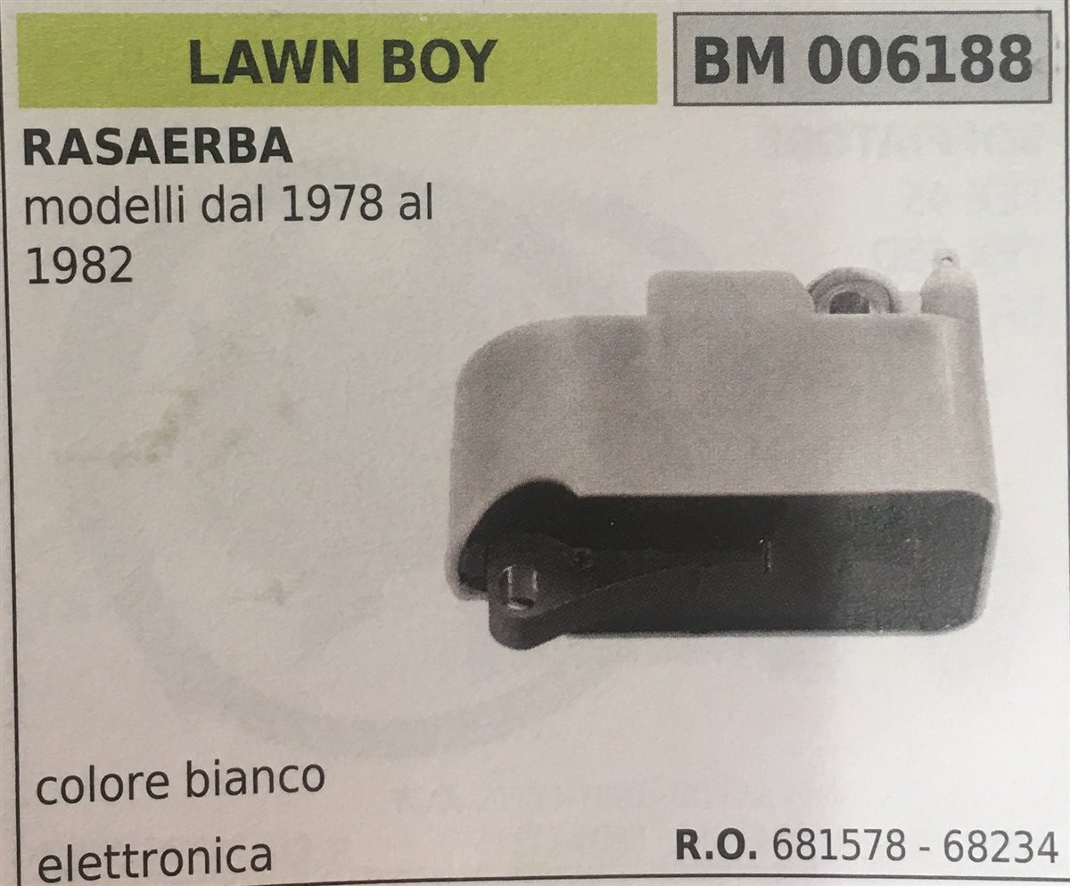 BOBINA BRUMAR ELETTRONICA LAWN BOY RASAERBA modelli dal 1978 al 1982 colore bianco