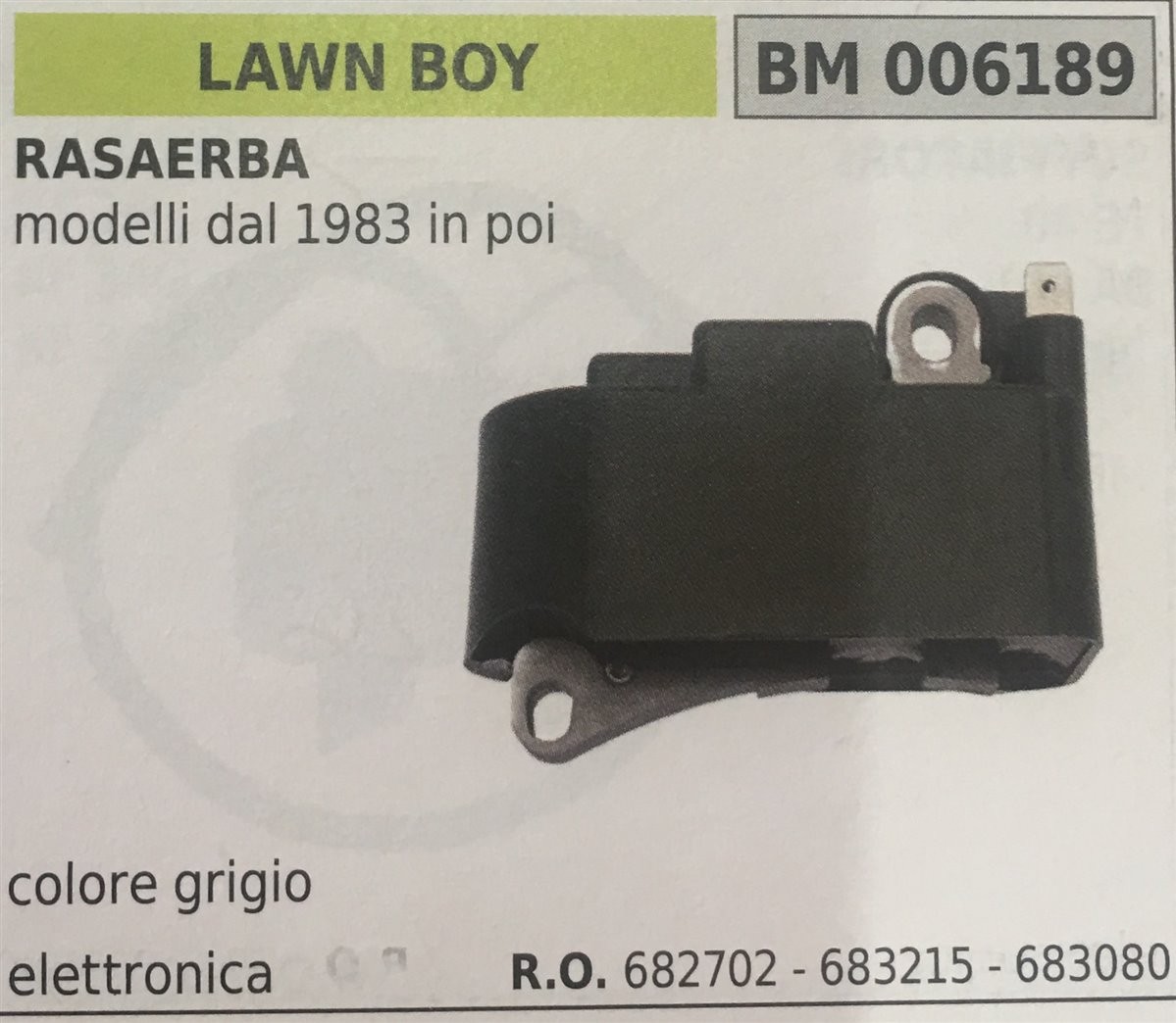 BOBINA BRUMAR ELETTRONICA LAWN BOY RASAERBA modelli dal 1983 in poi  colore grigio