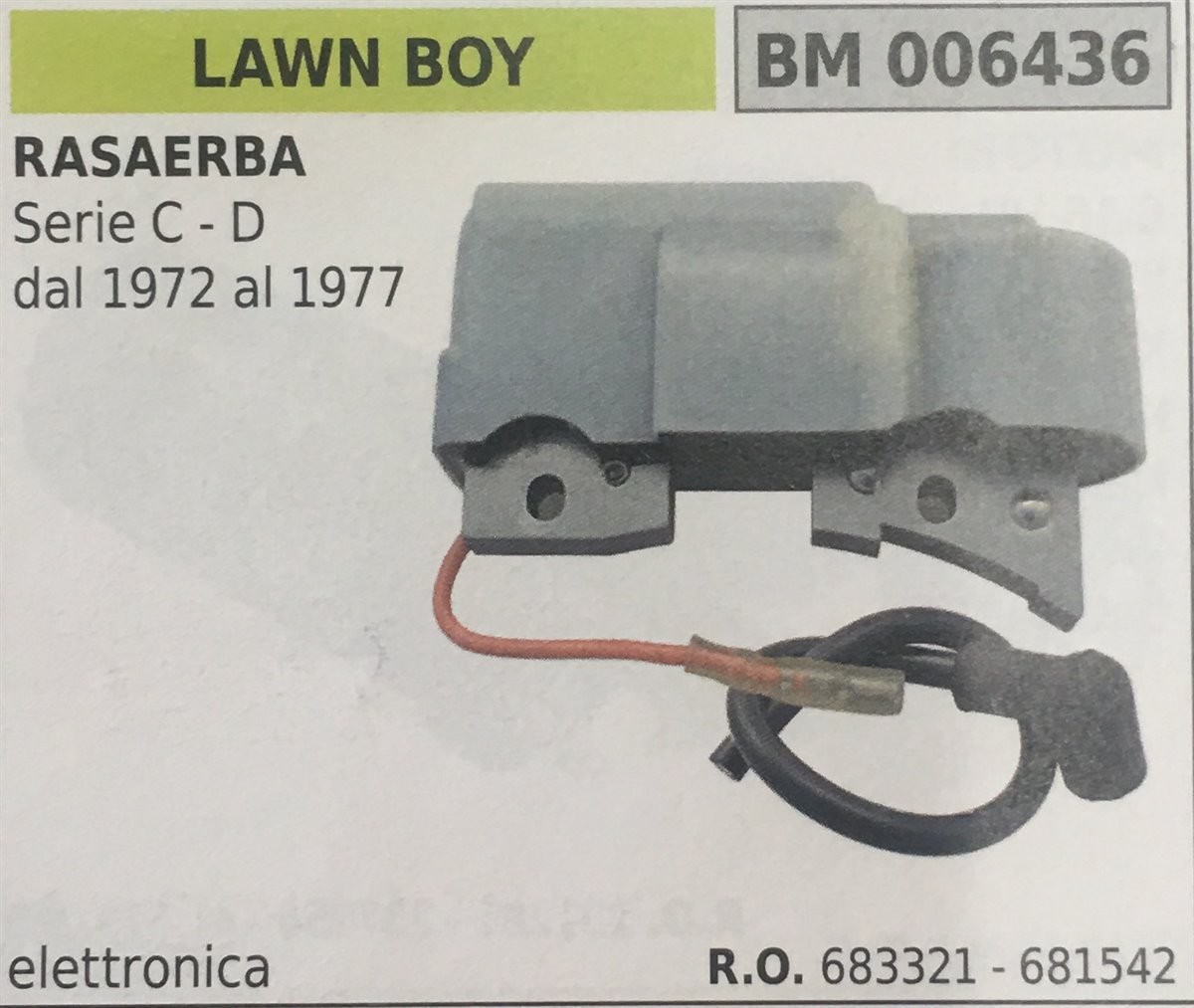 BOBINA BRUMAR ELETTRONICA LAWN BOY RASAERBA seria C - D DAL 1972 AL 1977