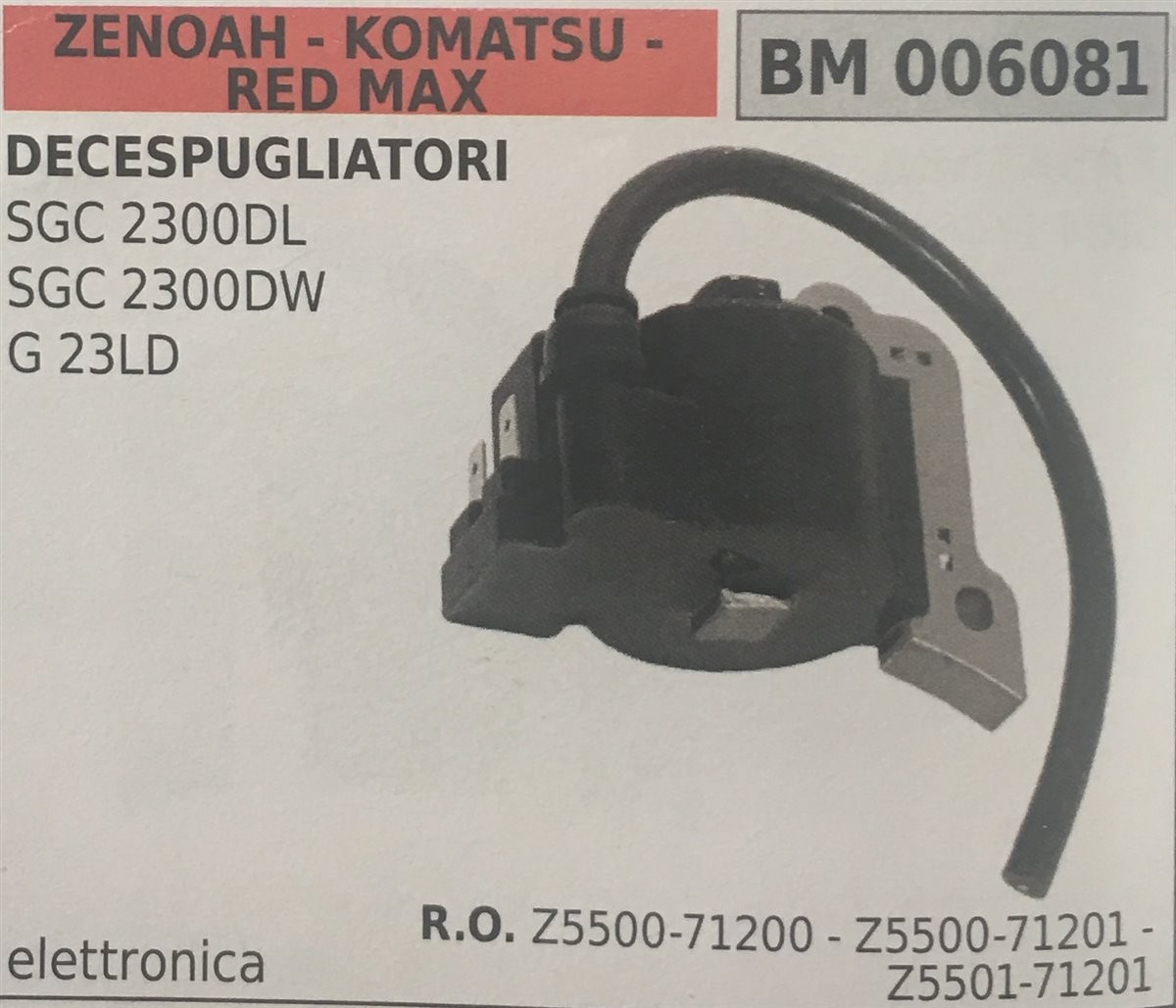BOBINA BRUMAR ELETTRONICA ZENOAH - KOMATSU - RED MAX DECESPUGLIATORI SGC 2300DL SGC 2300DW G 23LD