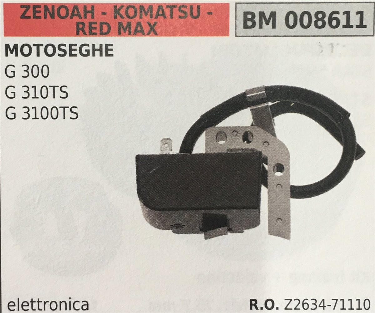 BOBINA ELETTRONICA ZENOAH - KOMATSU - RED MAX MOTOSEGHE G 300 G 310TS G 3100TS