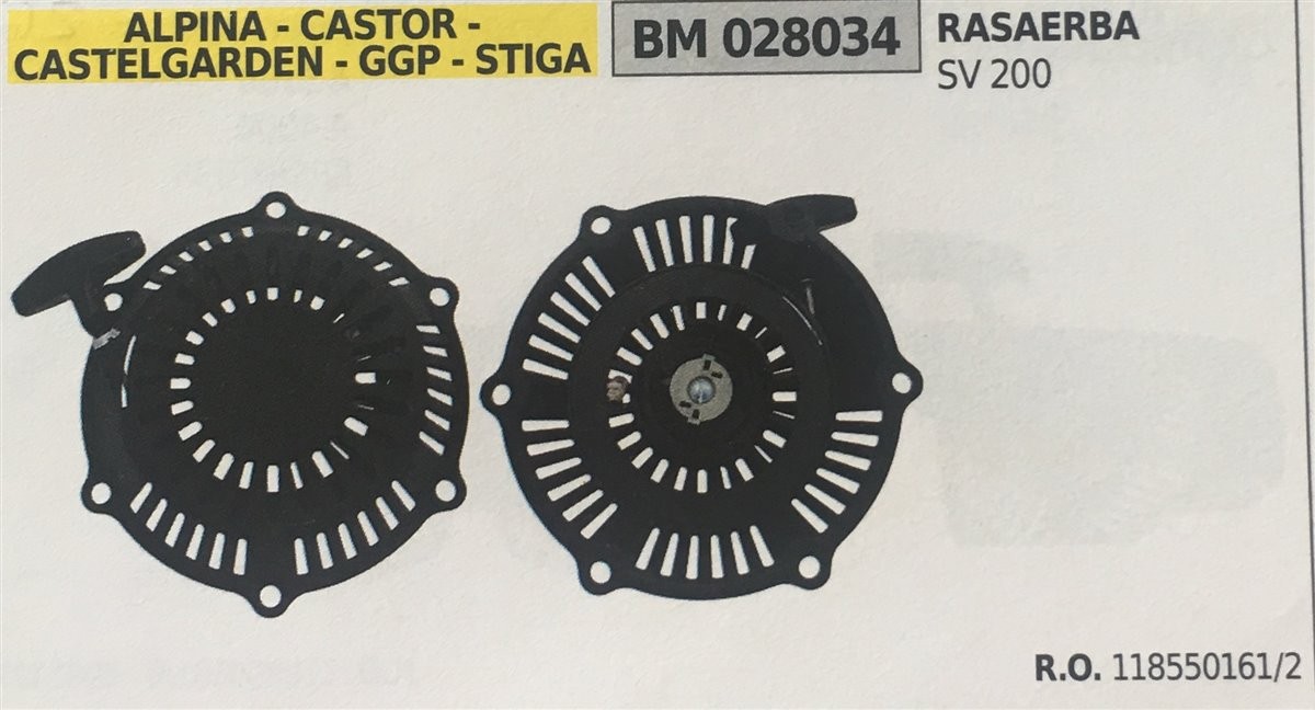 AVVIAMENTO COMPLETO BRUMAR ALPINA - CASTOR - CASTELGARDEN - GGP - STIGA RASAERBA SV 200