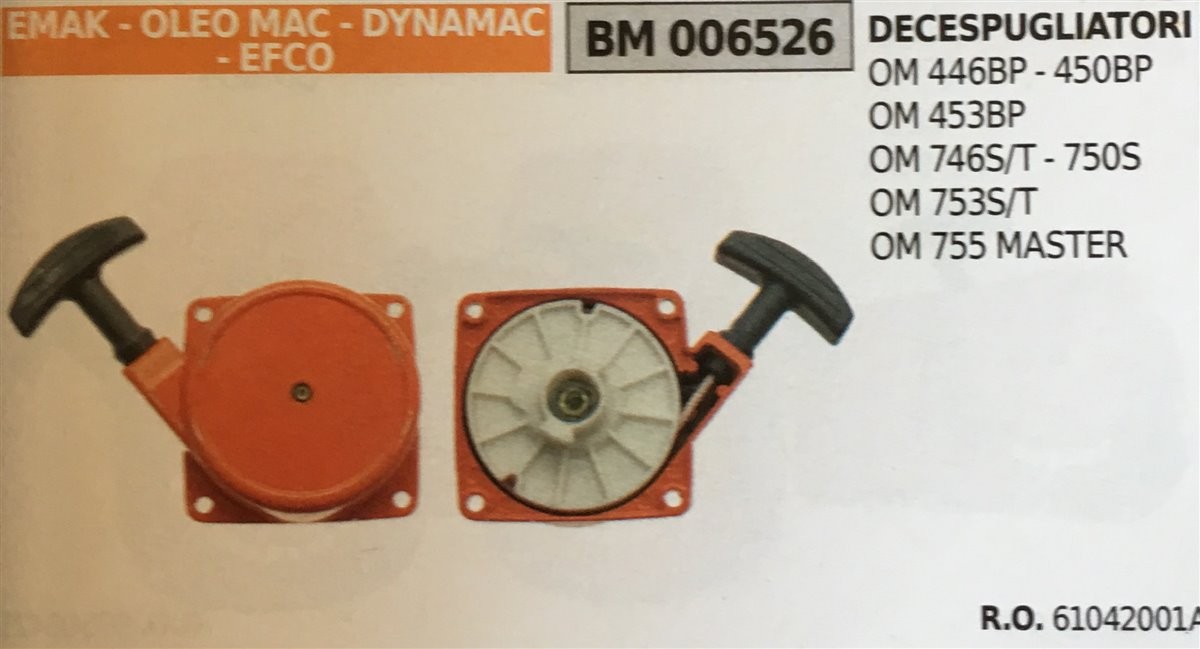 AVVIAMENTO COMPLETO BRUMAR EMAK - OLEO MAC - DYNAMAC - EFCO DECESPUGLIATORI OM 446BP - 450BP OM 453BP OM 746S/T - 750S OM 753S/T OM 755 MASTER