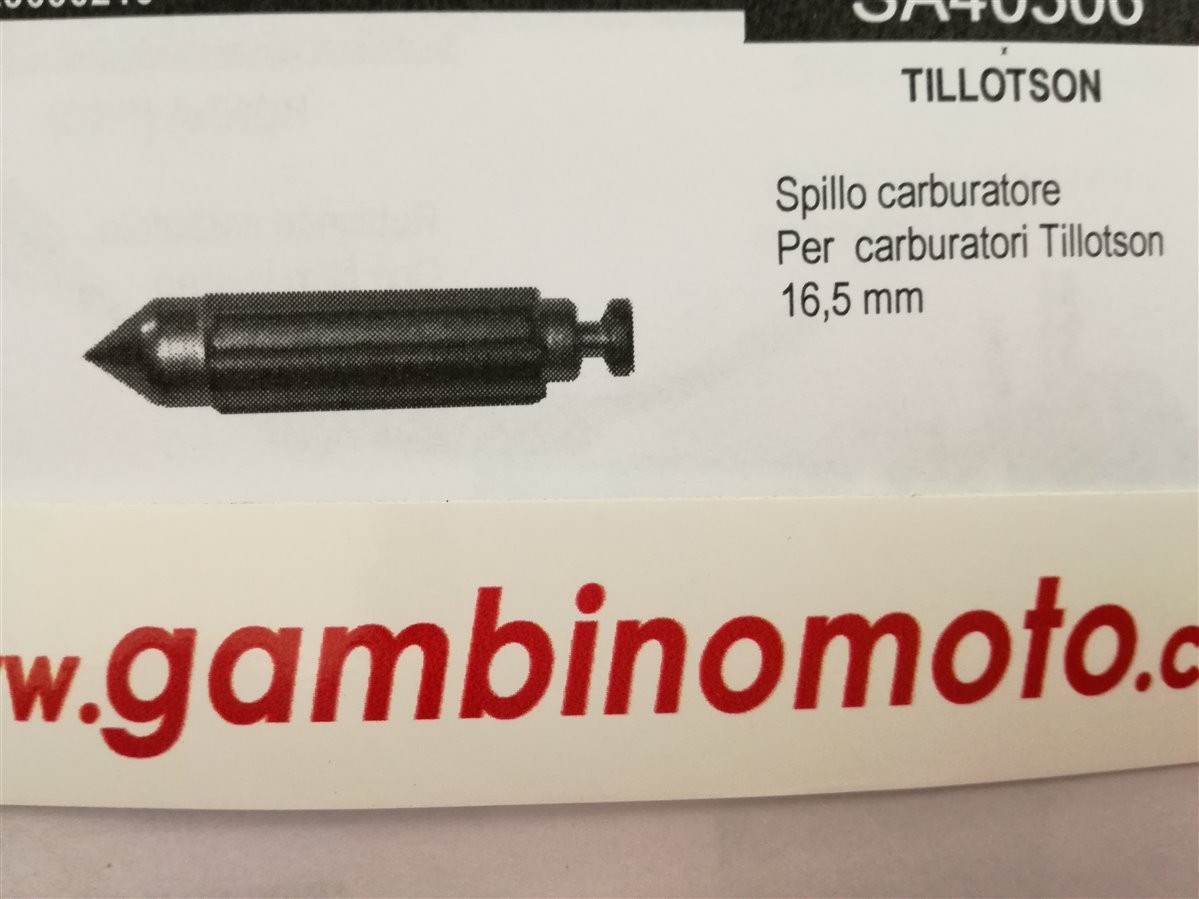 SPILLO CARBURATORE TILLOTSON 16,5 MM