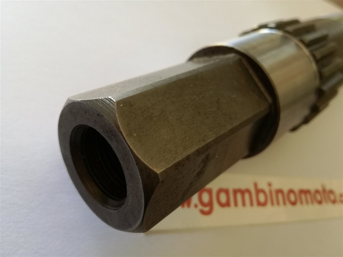 ALBERO PORTA FRESA  MOTOZAPPA BENASSI ESAGONO 28 MM CON FORO CENTRALE 