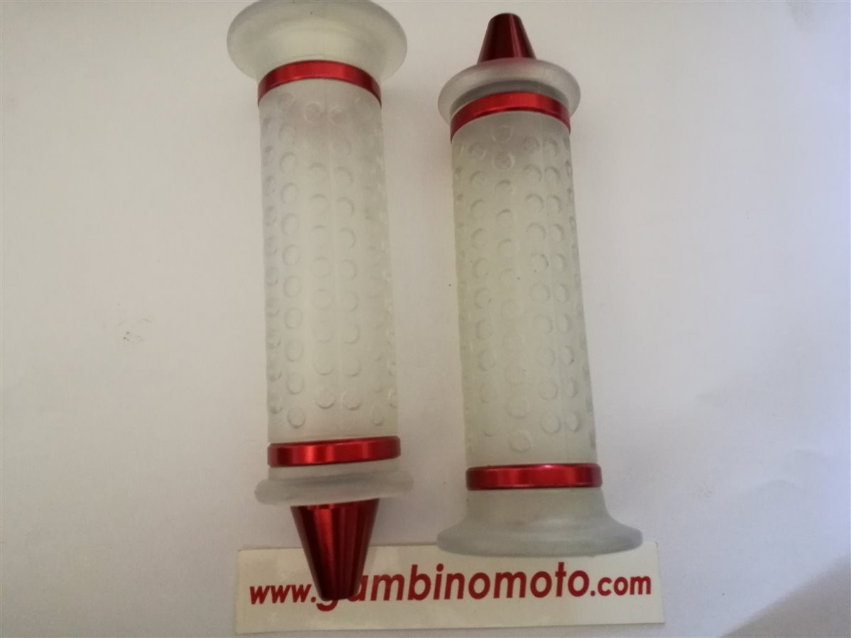 MANOPOLE SCOOTER/MOTO/TRASPARENTI CON FINITURE ROSSE