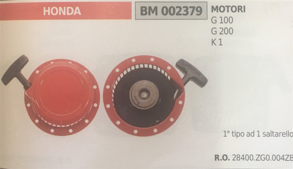 AVVIAMENTO COMPLETO BRUMAR HONDA MOTORI G 100 G 200 K 1  1° tipo a 1 saltarello