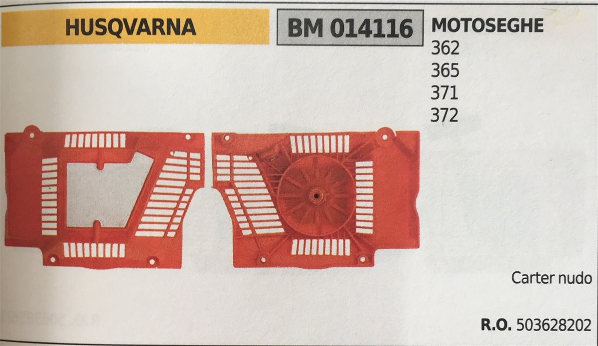 AVVIAMENTO COMPLETO BRUMAR HUSQVARNA MOTOSEGHE 362 365 371 372   carter nudo