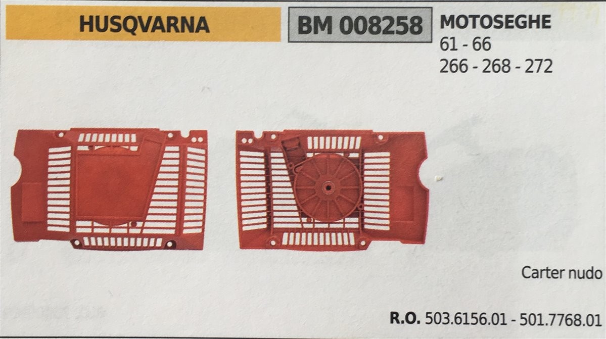 AVVIAMENTO COMPLETO BRUMAR HUSQVARNA MOTOSEGHE 61 - 66 266 - 268 - 272      carter nudo