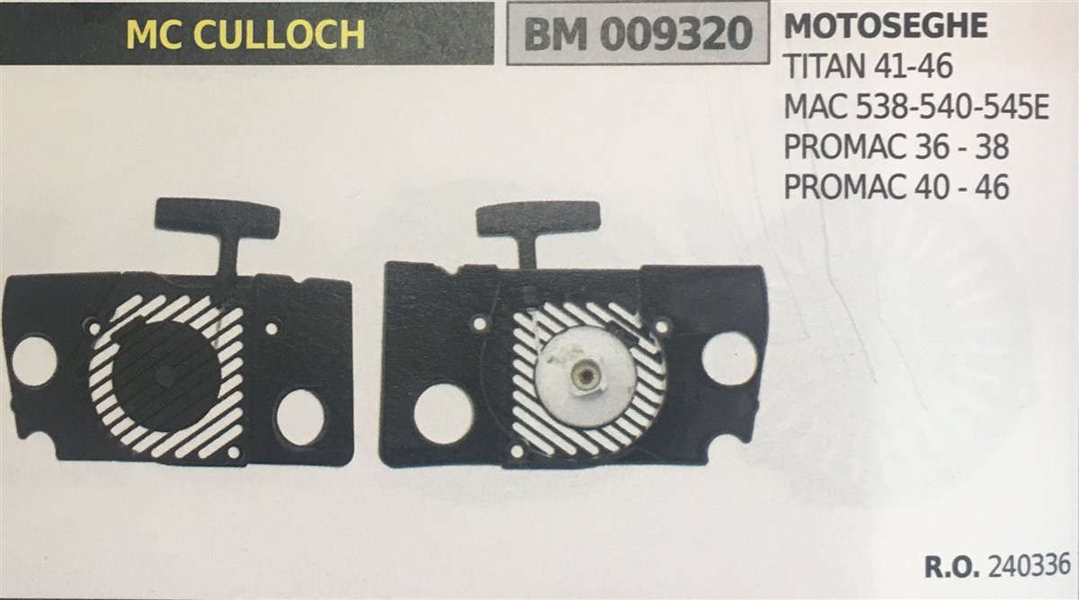 AVVIAMENTO COMPLETO BRUMAR MC CULLOCH MOTOSEGHE TITAN 41-46 MAC 538-540-545E PROMAC 36-38 PROMAC 40-46