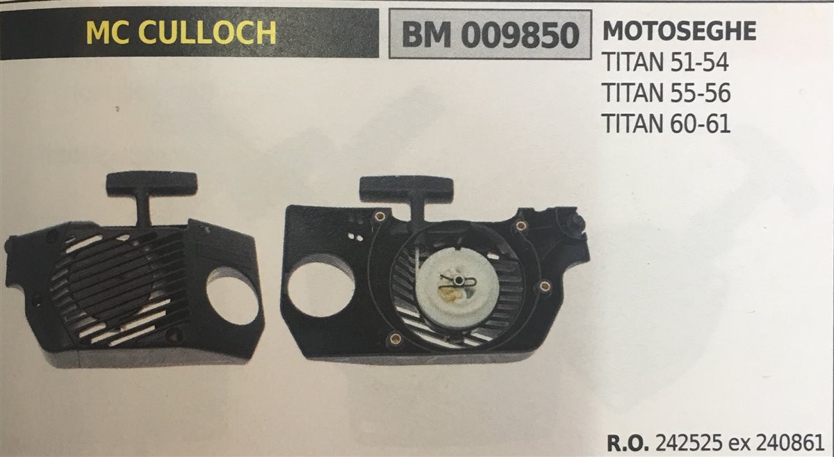 AVVIAMENTO COMPLETO BRUMAR MC CULLOCH MOTOSEGHE TITAN 51-54 TITAN 55-56 TITAN 60-61