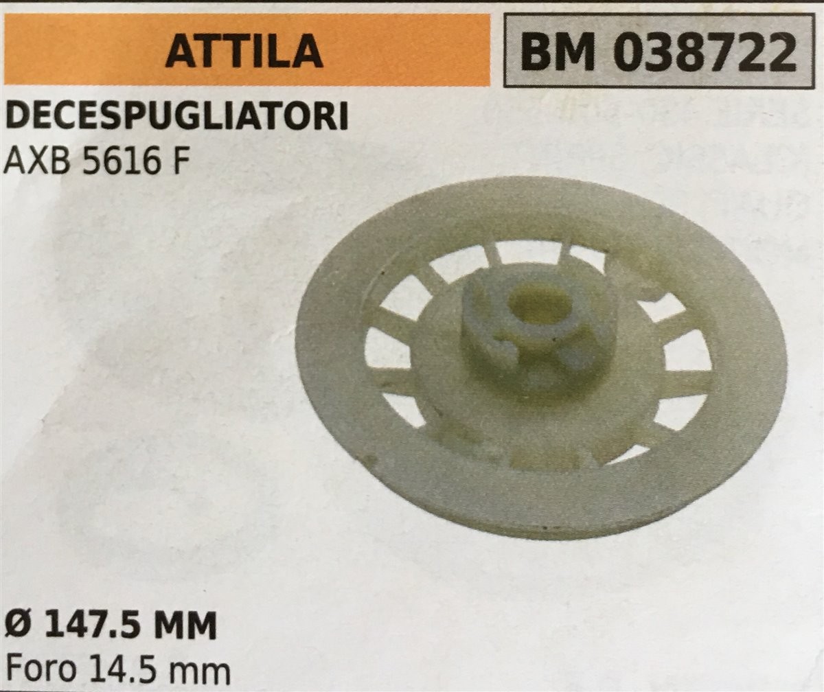 PULEGGIA AVVIAMENTO BRUMAR ATTILA DECESPUGLIATORI AXB 5616 F    Ø 147.5 MM Foro 14.5 mm