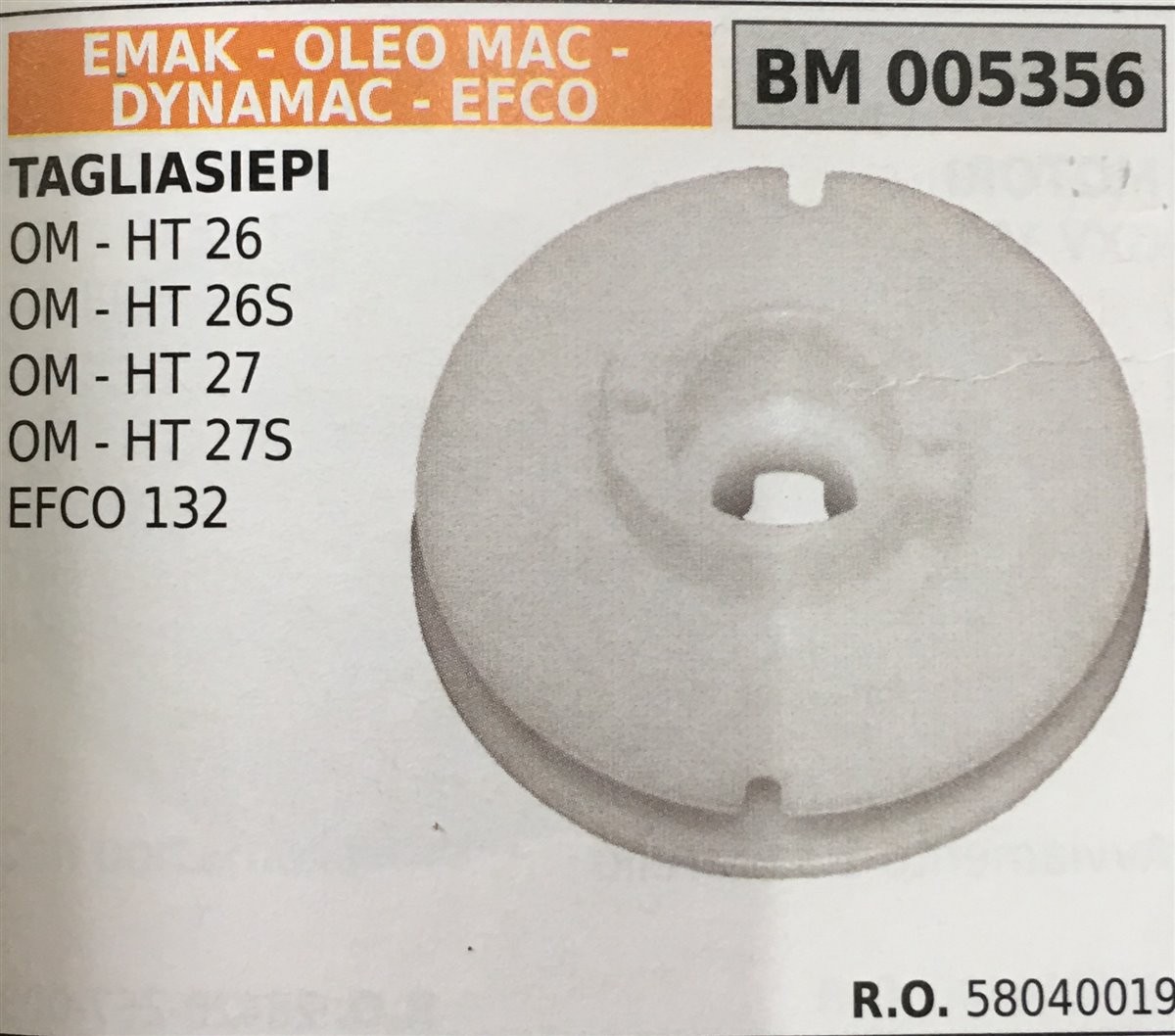PULEGGIA AVVIAMENTO BRUMAR EMAK - OLEO MAC - DYNAMAC - EFCO TAGLIASIEPI OM - HT 26 OM - HT 26S OM - HT 27 OM - HT 27S EFCO 132