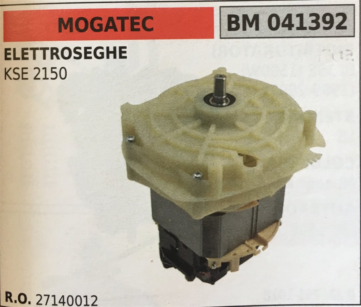 MOTORE ELETTRICO BRUMAR MOGATEC ELETTROSEGHE KSE 2150