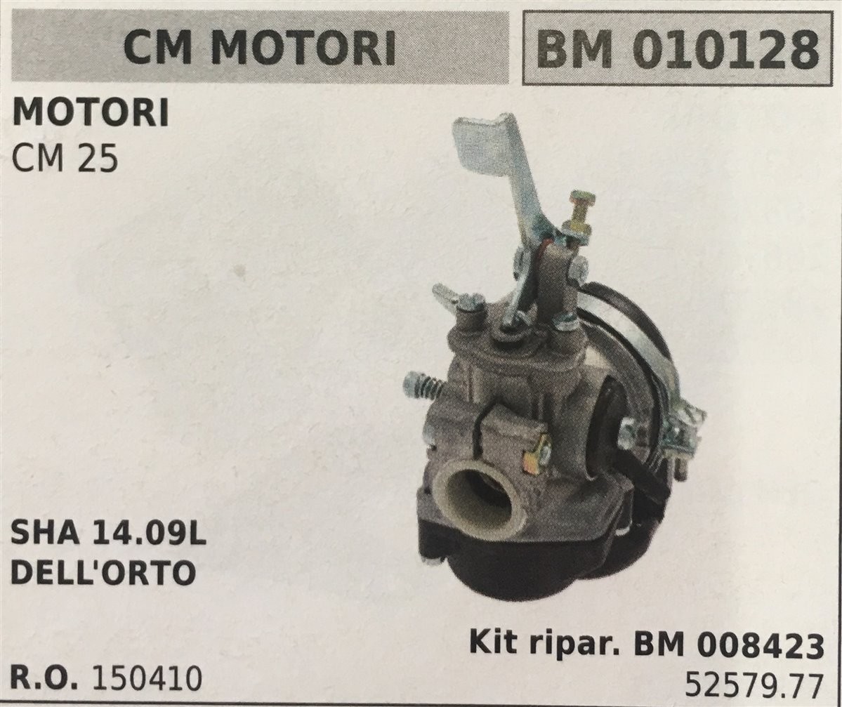 CARBURATORE A VASCHETTA BRUMAR CM MOTORI MOTORI CM 25    SHA 14.09L DELL'ORTO Kit ripar. BM 008423