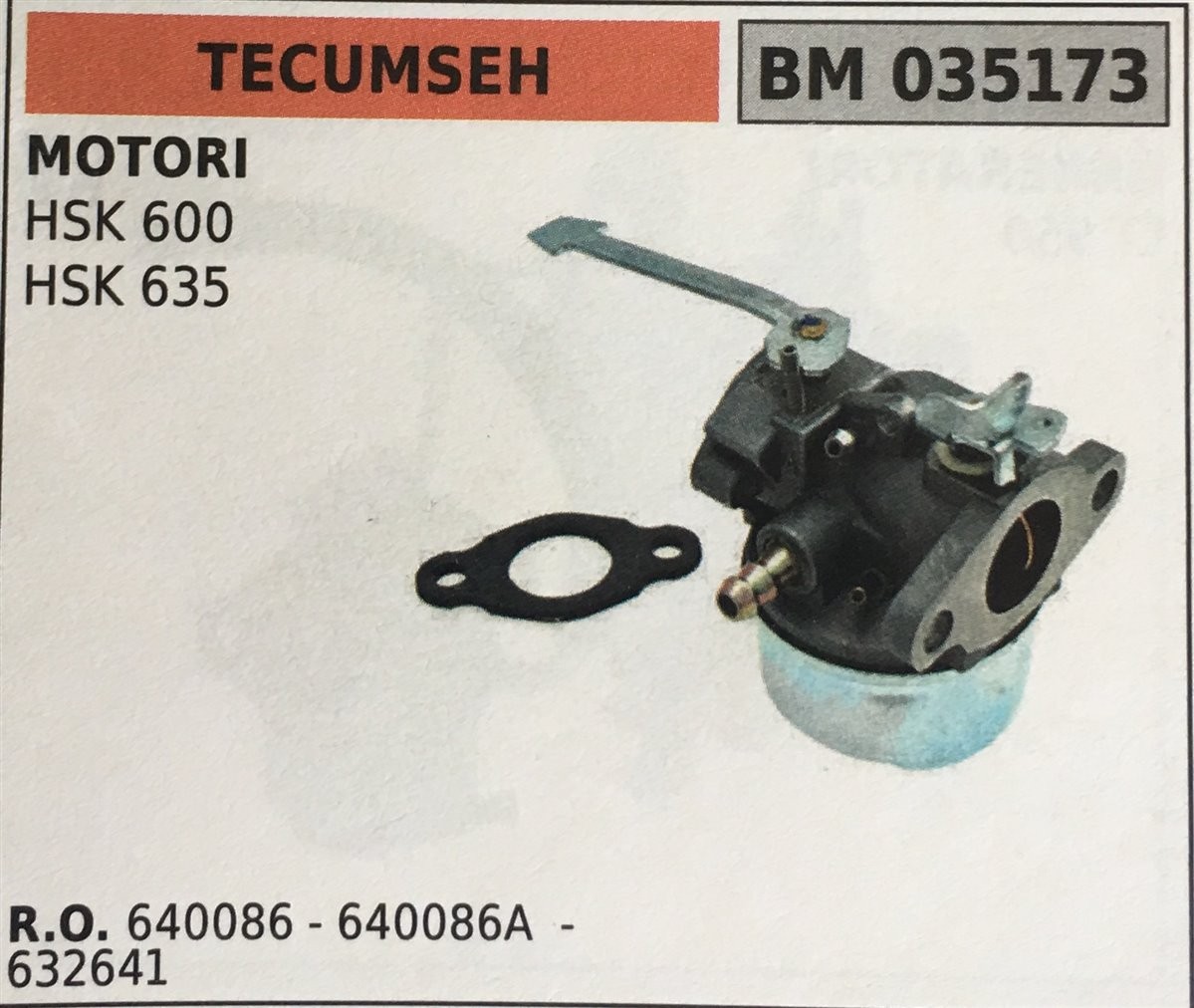 CARBURATORE A VASCHETTA BRUMAR TECUMSEH MOTORI HSK 600 HSK 635