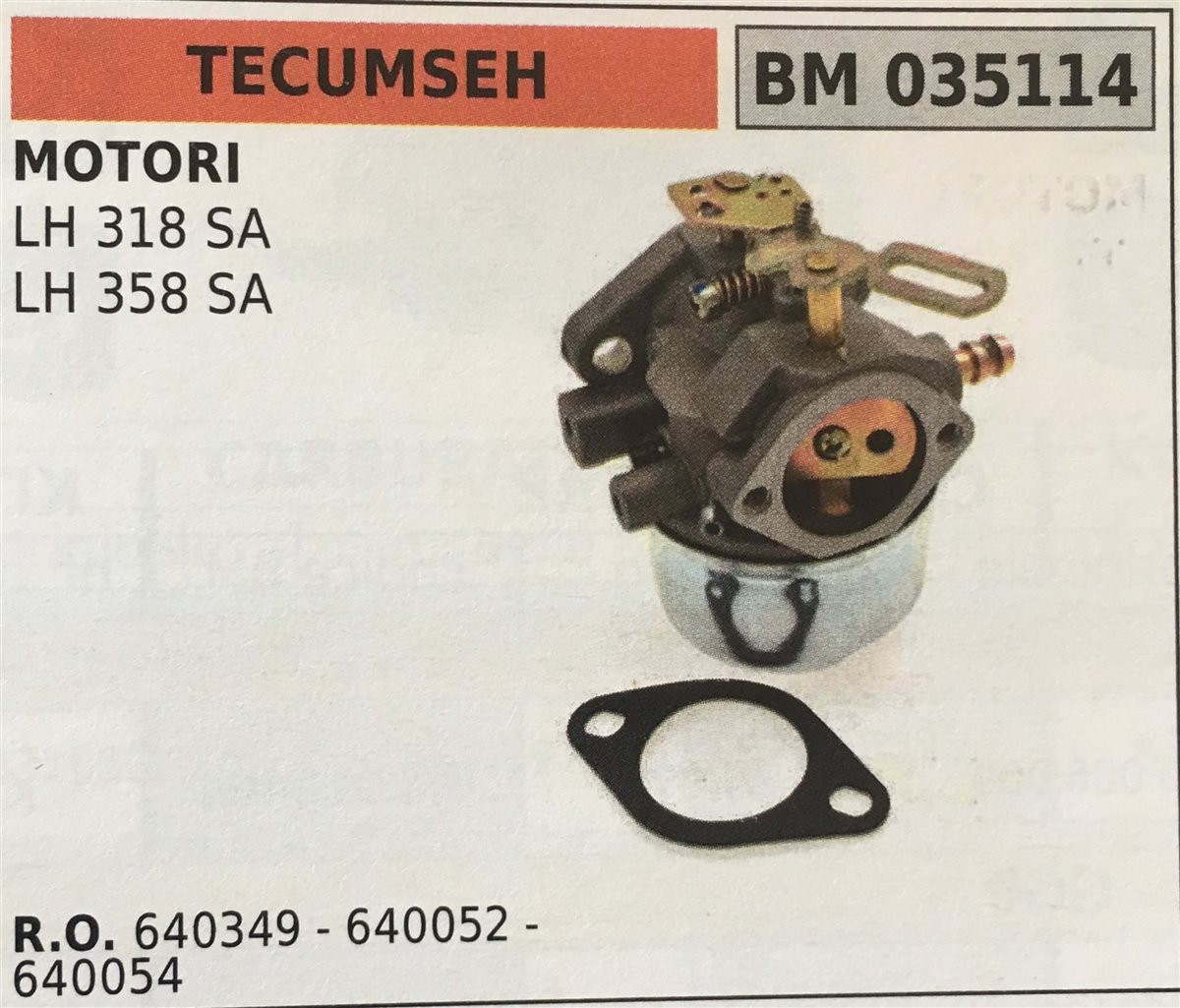 CARBURATORE A VASCHETTA BRUMAR TECUMSEH MOTORI LH 318 SA LH 358 SA