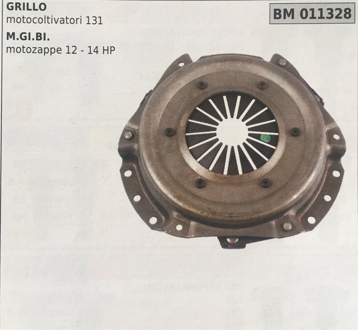 FRIZIONE AGRICOLA COMPLETA BRUMAR GRILLO motocoltivatori 131 M.GI.BI. motozappe 12 - 14 HP