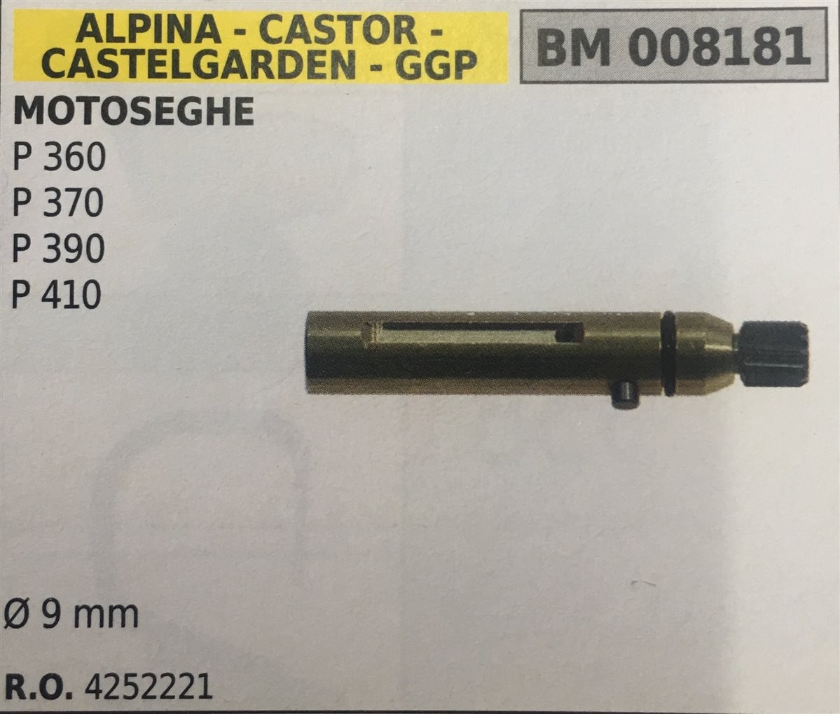 POMPA OLIO BRUMAR ALPINA - CASTOR -CASTELGARDEN - GGP MOTOSEGHE P 360 P 370 P 390 P 410    Ø 9 mm