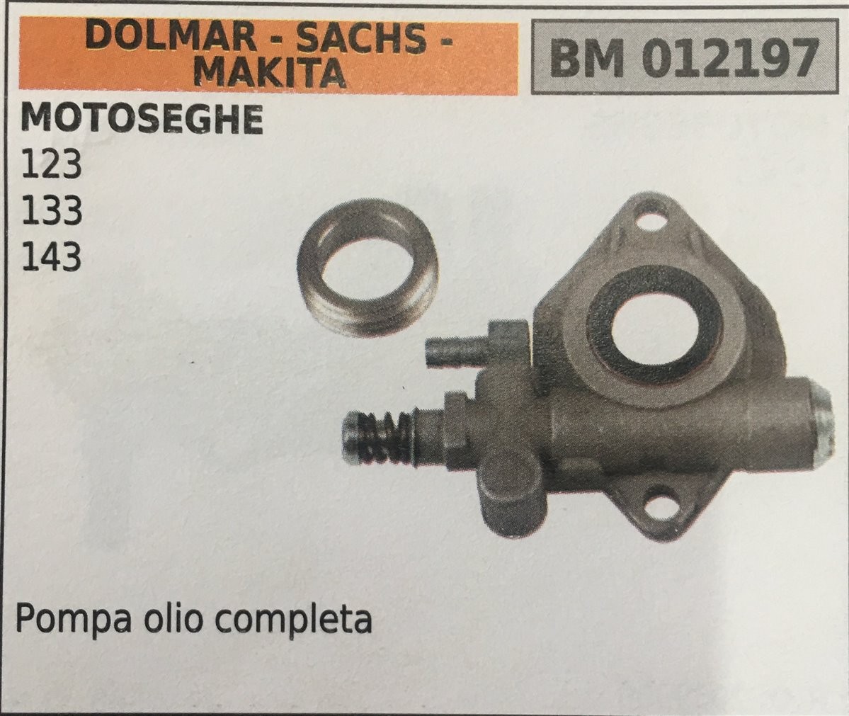 POMPA OLIO BRUMAR DOLMAR - SACHS - MAKITA MOTOSEGHE 123 133 143   pompa olio completa
