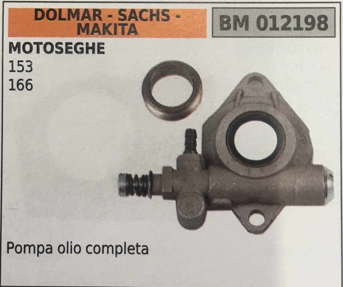 POMPA OLIO BRUMAR DOLMAR - SACHS - MAKITA MOTOSEGHE 153 166   pompa olio completa