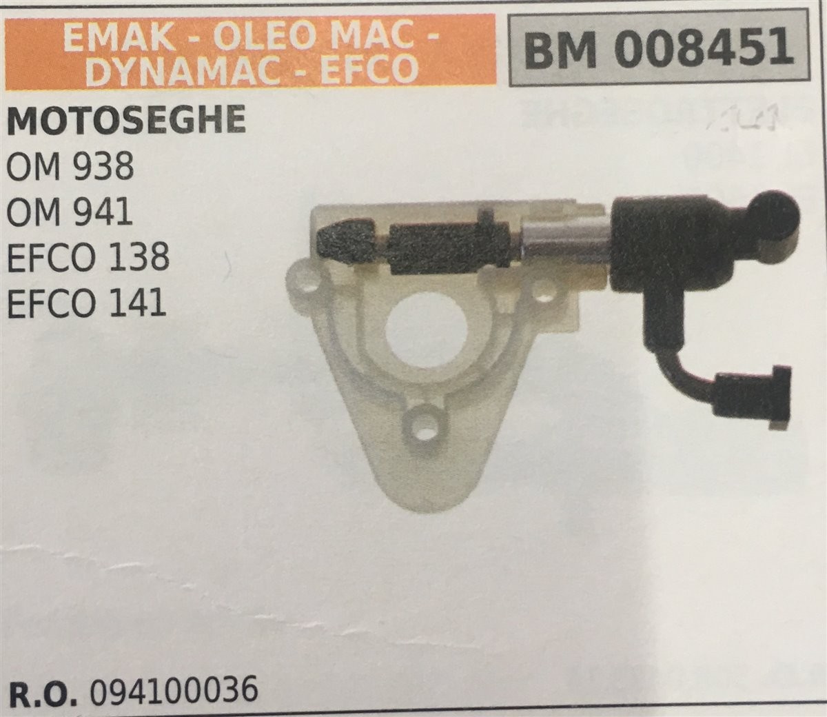 POMPA OLIO BRUMAR EMAK - OLEO MAC - DYNAMAC - EFCO MOTOSEGHE OM 938 OM 941 EFCO 138 EFCO 141