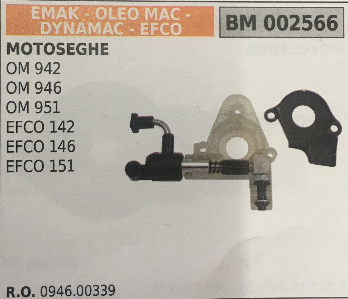 POMPA OLIO BRUMAR EMAK - OLEO MAC - DYNAMAC - EFCO MOTOSEGHE OM 942 OM 946 OM 951 EFCO 142 EFCO 146 EFCO 151