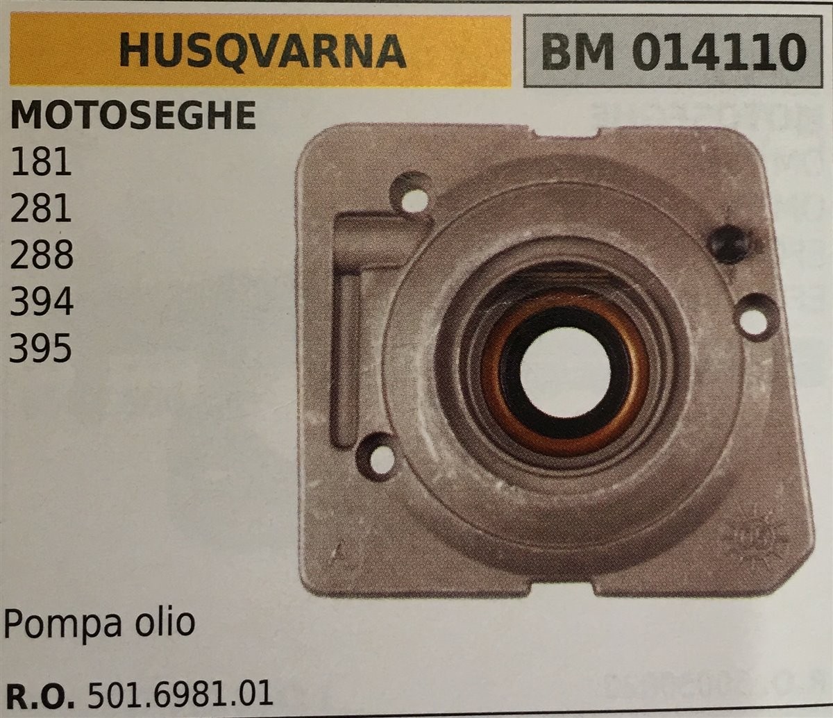 POMPA OLIO BRUMAR HUSQVARNA MOTOSEGHE 181 281 288 394 395   pompa olio