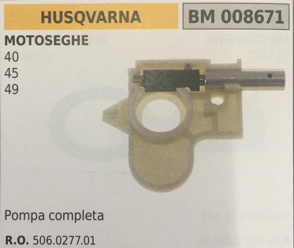 POMPA OLIO BRUMAR HUSQVARNA MOTOSEGHE 40 45 49   pompa completa