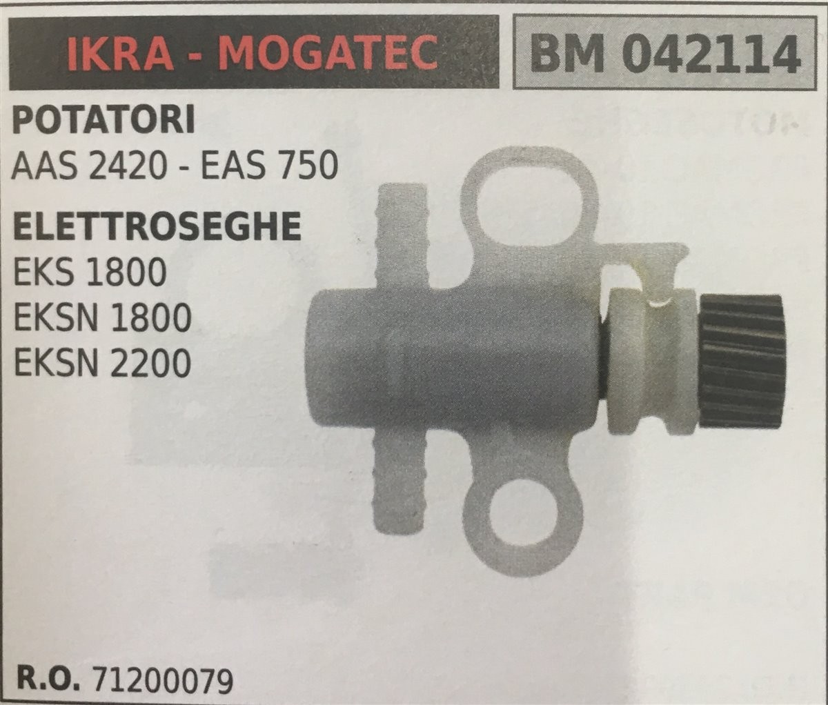 POMPA OLIO BRUMAR IKRA - MOGATEC POTATORI AAS 2420 - EAS 750 ELETTROSEGHE EKS 1800 EKSN 1800 EKSN 2200