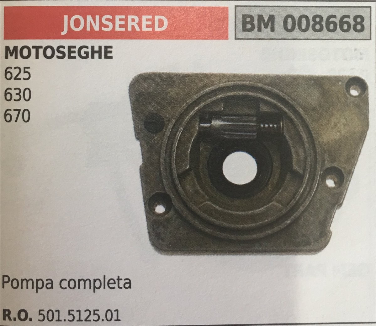 POMPA OLIO BRUMAR JONSERED MOTOSEGHE 625 630 670   pompa completa