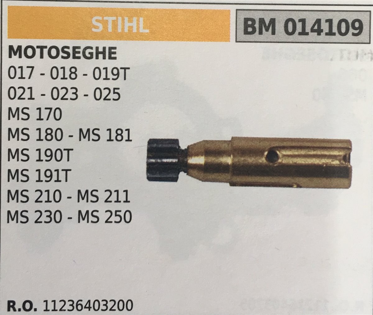 POMPA OLIO BRUMAR STIHL MOTOSEGHE 017 - 018- 019T 021 - 023 - 025 MS 170 MS 180 - MS 181 MS 190T MS 191T MS 210 - MS 211 MS 230 - MS 250