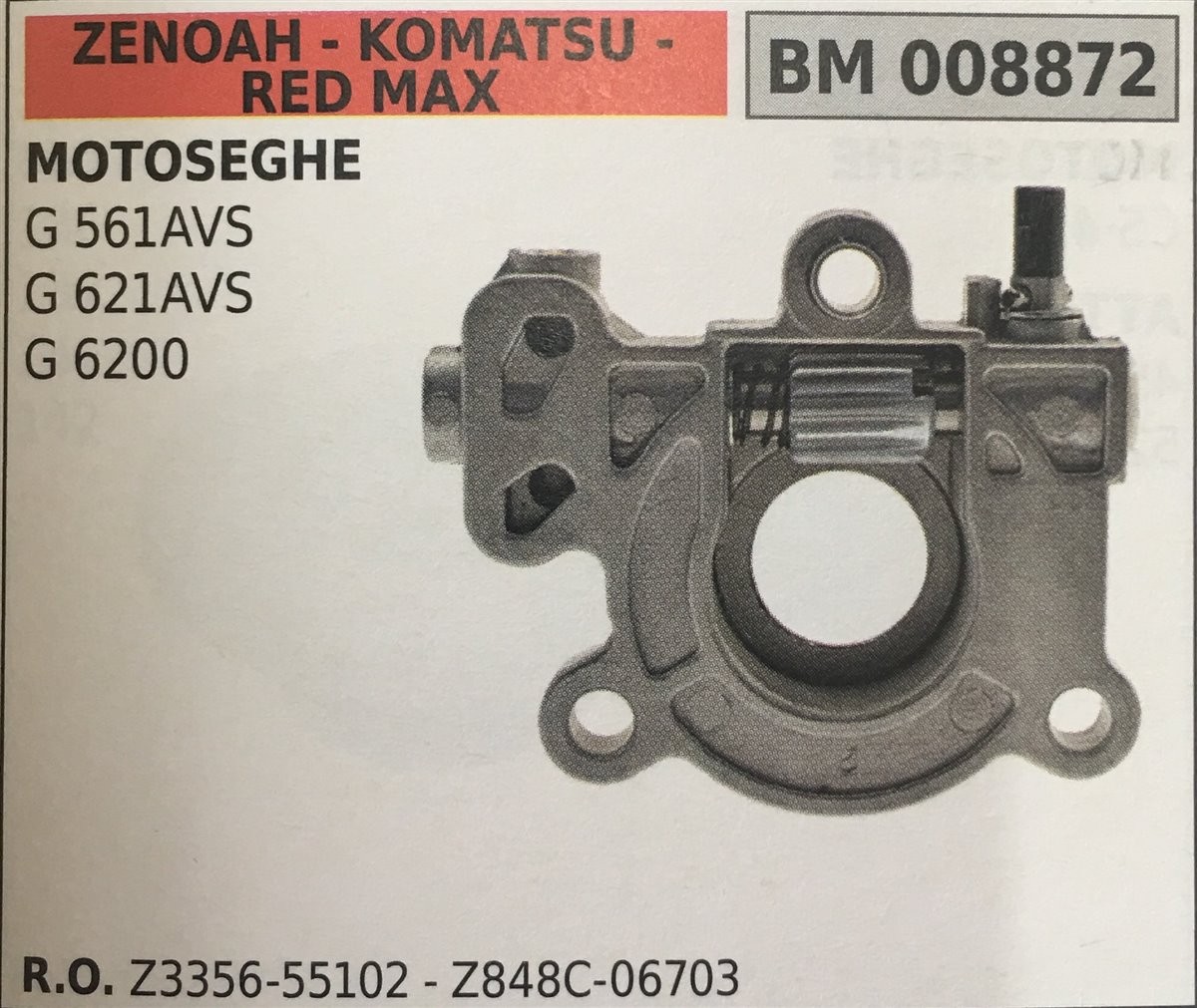 POMPA OLIO BRUMAR ZENOAH - KOMATSU - RED MAX MOTOSEGHE G 561AVS G 621AVS G 6200